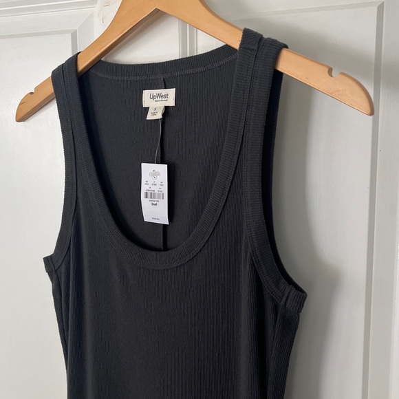 NWT UpWest Cozy Rib Midi Tank Dress in Soot -charcoal Gray Sz small - Picture 4 of 8